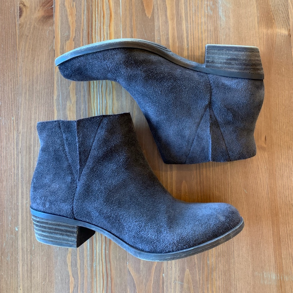 Lucky Brand Benissa Brown Suede Leather Booties Sz 7.5